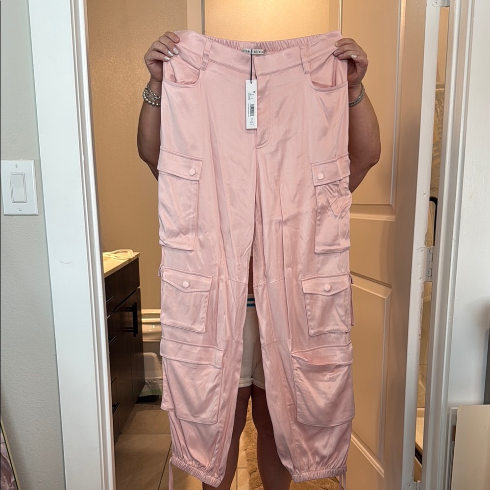 Alice & Olivia Pink Cargo Pants